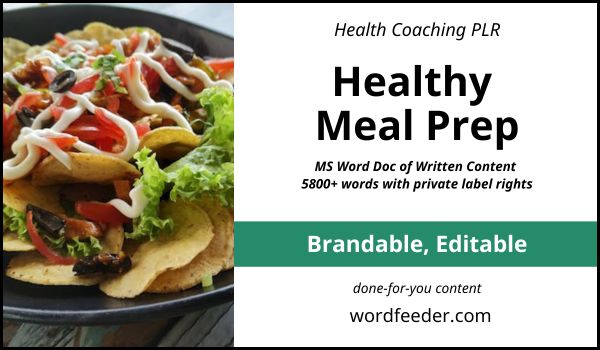 healthy meal prep plr articles
